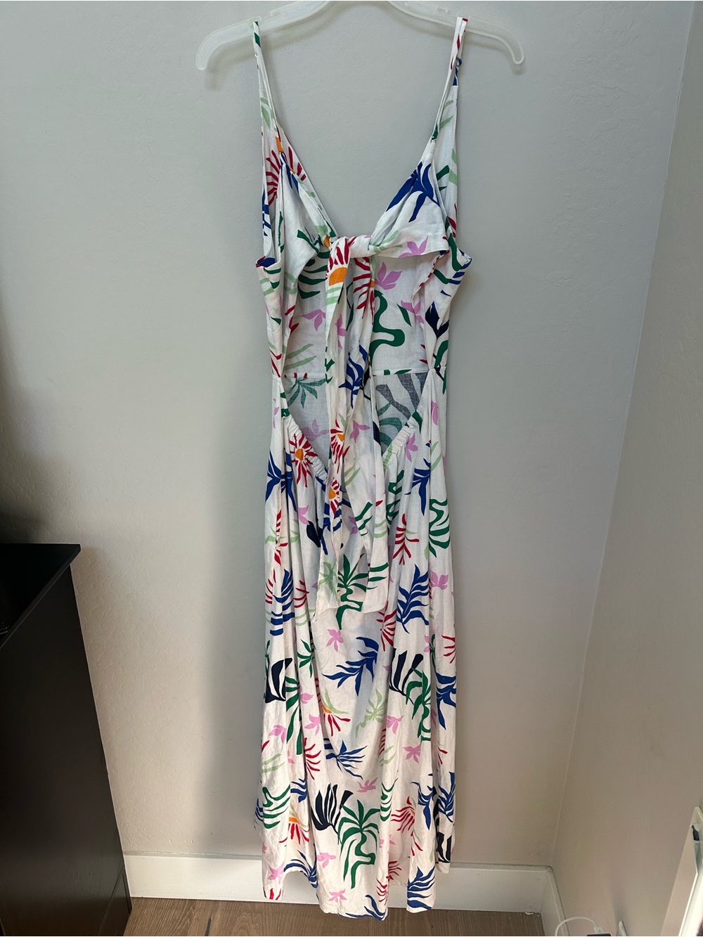 NWT LOFT Beach Sun Cutout Tropical Linen Blend Midi Pocket Dress – Size 14 - Picture 9 of 13